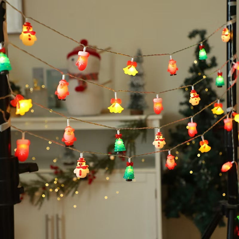 New LED Lighting Chain Christmas Tree Snowman Old Man Halloween Day Atmosphere Decoration