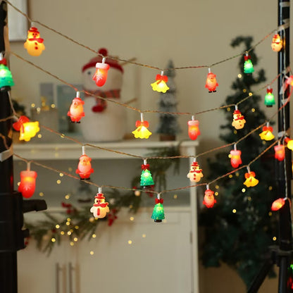 New LED Lighting Chain Christmas Tree Snowman Old Man Halloween Day Atmosphere Decoration