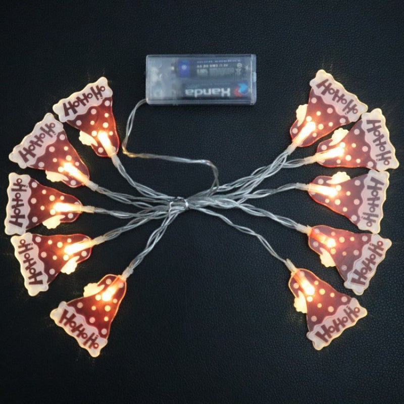 New LED Lighting Chain Christmas Tree Snowman Old Man Halloween Day Atmosphere Decoration