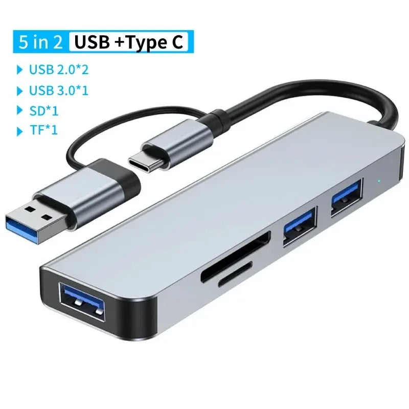PowerLink Pro – 8-in-2 USB + Type-C Hub Station