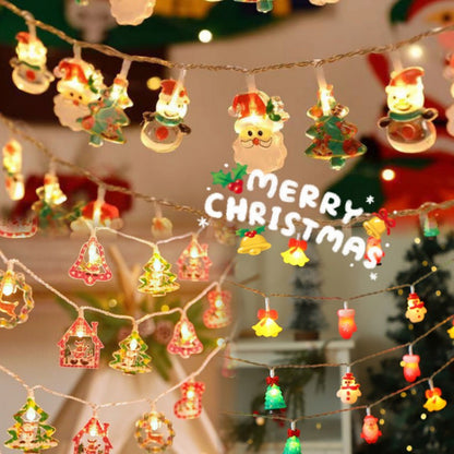 New LED Lighting Chain Christmas Tree Snowman Old Man Halloween Day Atmosphere Decoration